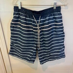 Kirkland Men's Blue Striped Swimsuit Size M